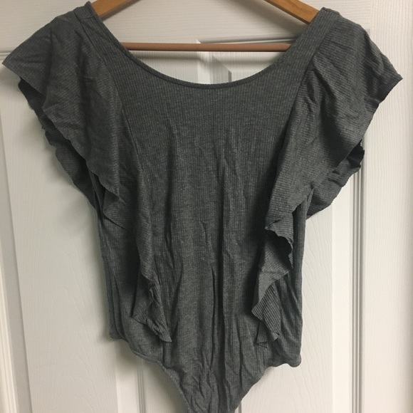 1.State Ribbed Bodysuit with Ruffle - Picture 2 of 5